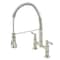 Gourmetier GS1276AL Two-Handle Deck-Mount Pull-Down Sprayer Kitchen Faucet, Polished Nickel GS1276AL - alternate 1